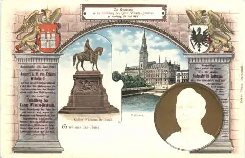 Hamburg - Enthüllung Denkmal - Litho - Ganzsache PP27 C29 02 -784006