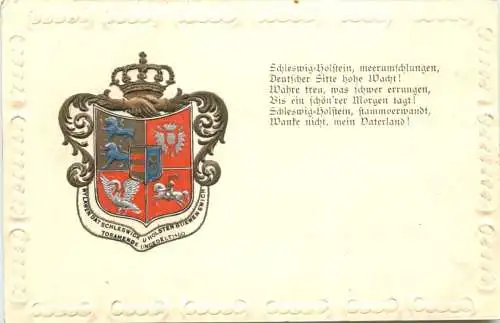 Schleswig Holstein- Wappen - Prägekarte Litho -784018