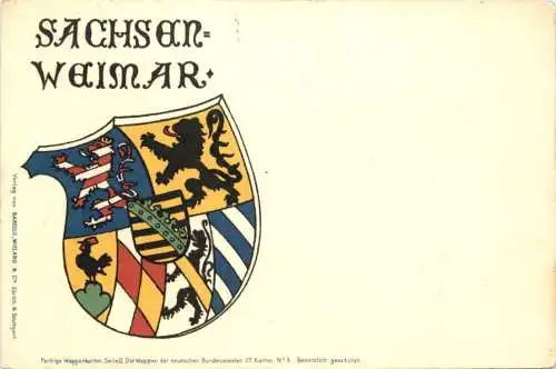 Sachsen Weimar - Wappen - Litho -784024