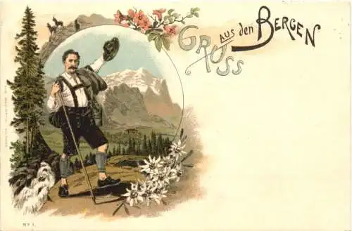 Gruss aus den Bergen - Litho -784178