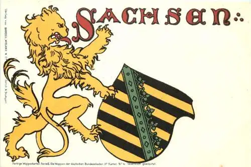 Sachsen - Wappen - Litho -784020