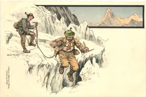 Bergsteigen - Künstler Ak Ernst Platz - Litho -784136