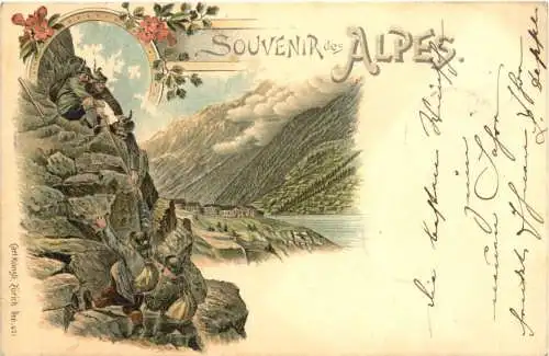 Gruss aus den Bergen - Souvenir des Alpes - Litho -784198