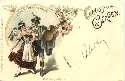 Gruss aus den Bergen - Litho -784172