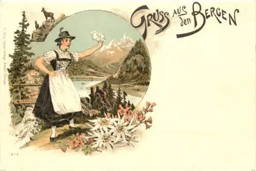 Gruss aus den Bergen - Litho -784180