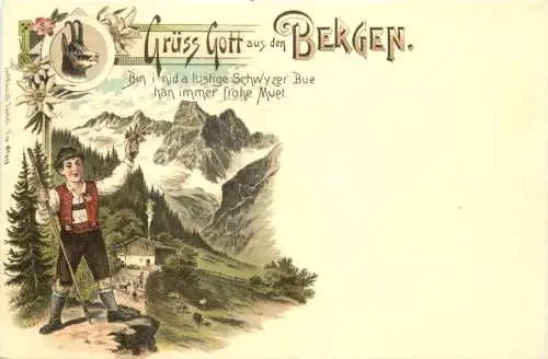 Grüss Gott aus den Bergen - Litho -784206