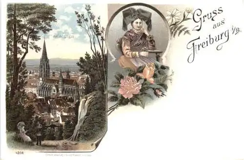 Gruss aus Freiburg - Litho -784234