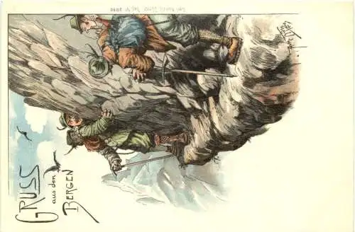 Gruss aus den Bergen - Künstler Ak Arthur Thiele- Litho -784330