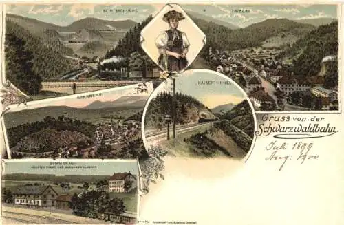 Gruss von der Schwarzwaldbahn - Litho -784242