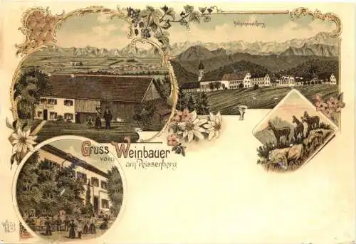 Gruss vom Weinbauer am Peissenberg - Litho -784262