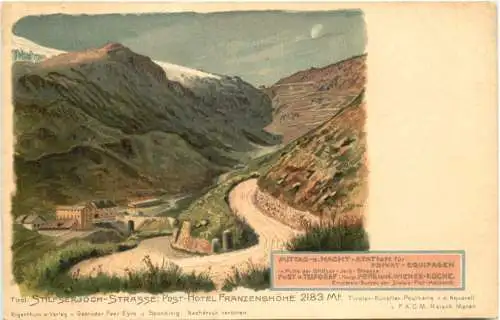 Stilfserjoch Strasse - Post Hotel Franzenshöhe - Litho -784402