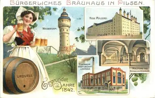 Bürgerliches Bräuhaus in Pilsen - Litho -784510