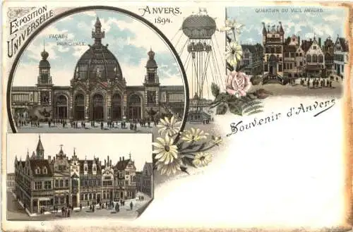 Souvenir d Anvers - Litho - Exposition Univerelle 1894 -784626