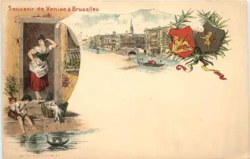 Souvenir de Venise a Bruxelles - Litho -784804