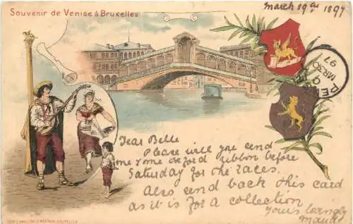 Souvenir de Venise a Bruxelles - Litho -784820