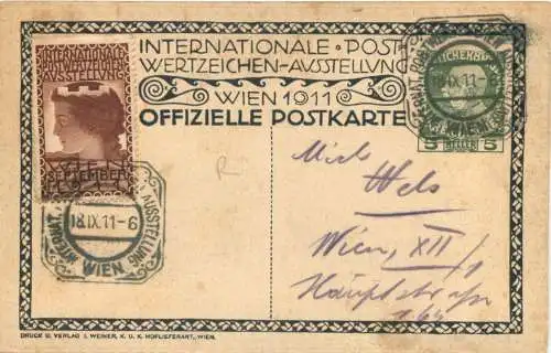 Wien - Int. Postwertzeichen Ausstellung 1911 -784958