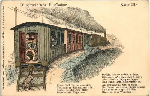 Die schwäbische Eisenbahn - Litho -784926