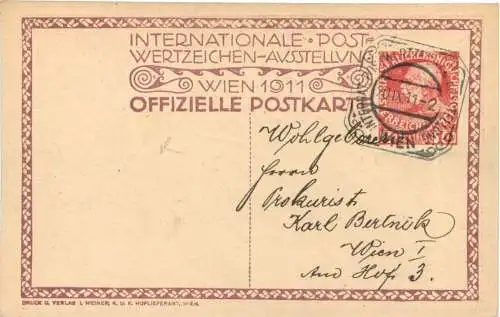 Wien - Int. Postwertzeichen Ausstellung 1911 -784962