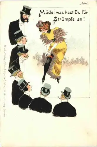 Mädel was hast du für Strümpfe - Litho - Verlag Bruno Bürger & Ottilie -785054