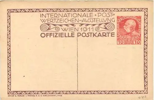 Wien - Postwertzeichen Ausstellung 1911 - Ganzsache - sign Kalmsteiner -785018