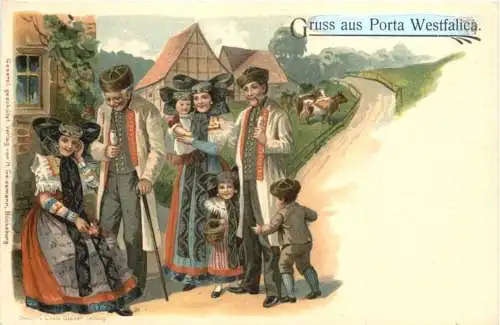 Gruss aus Porta Westfalica - Litho -785026