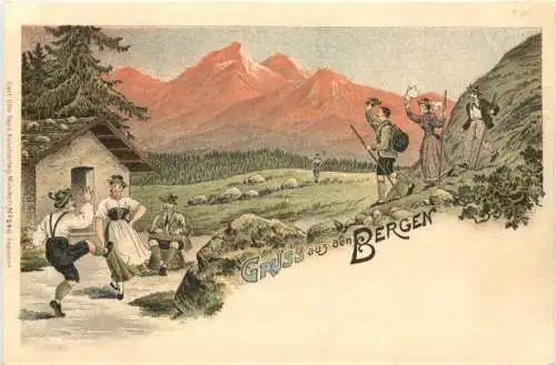 Gruss aus den Bergen - Litho -785196