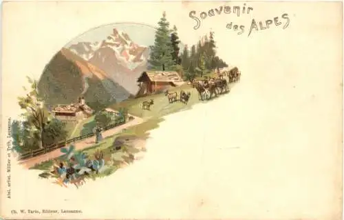 Souvenir des Alpes - Litho -785220