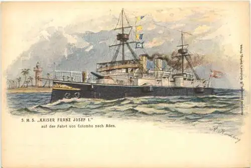 SMS Kaiser Franz Josef I auf der Fahrt von Colombo nach Aden -785324