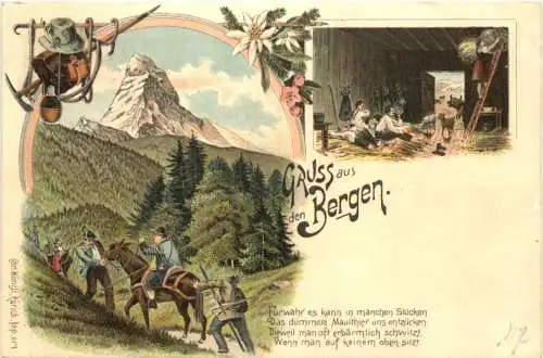 Gruss aus den Bergen - Litho - Matterhorn -785272