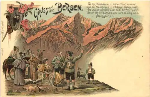 Gruss aus den Bergen - Litho -785276