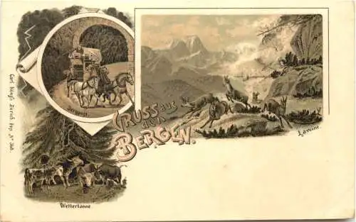 Gruss aus den Bergen - Litho -785266