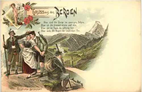 Gruss aus Bergen - Litho - Ländliche Schönheit -785378