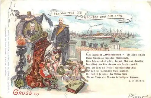 Hamburg - Dem Wächter des Rechtes - Litho -785398