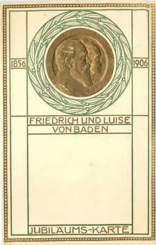 Friedrich und Luise von Baden - Jubiläums-Karte - Litho -785614