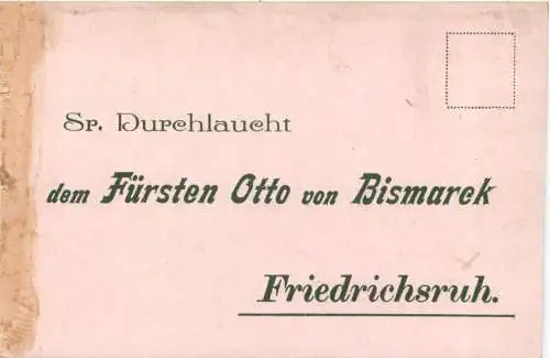 Friedrichsruh - Fürst von Bismarck 80. Geburtstagsparty- Prägekarte -785426