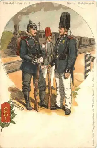 Eisenbahn Regiment No. 1 - Künstler Ak Carl Henkel - Litho -785612