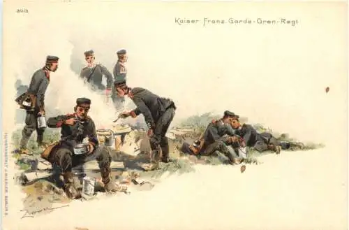 Kaiser Franz Garde Gren. Regiment - Künstler Ak Zimmer - Litho -785618