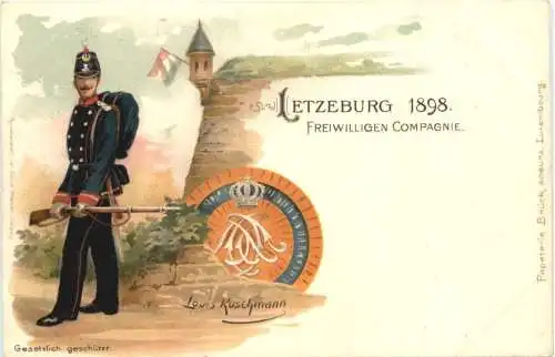 Letzeburg 1898 Freiwilligen Compagnieh - Diekirch - Litho -785638