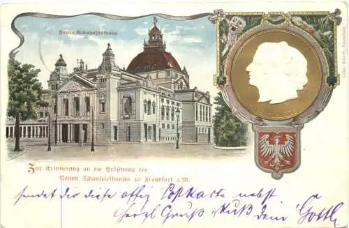 Frankfurt Erinnerung an die Eröffnung Neues Schauspielhaus - Ganzsache - Litho -785674