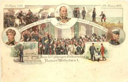 100. Geburtstag Kaiser Wilhelm I - Litho -785744