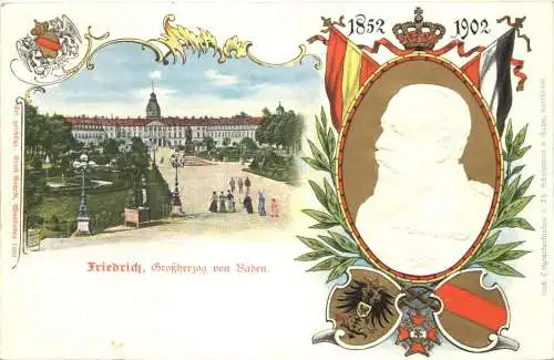 Karlsruhe - Friedrich Großherzog von Baden - Litho -785658