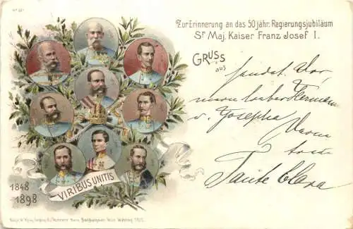 Kaiser Franz Josef - 50. Regierungs Jubiläum - Litho -785712