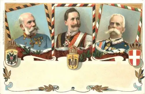 Kaiser Franz Josef - Kaiser Wilhelm II- Litho -785746