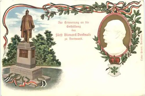 Dortmund - Enthüllung Fürst Bismarck Denkmal - Litho - Privatganzsache PP27 D14 -785646