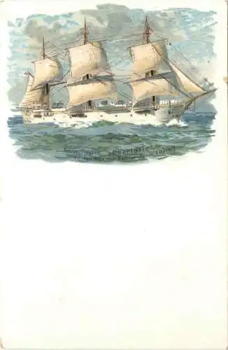 Kreuzerfregatte Charlotte - auf dem Weg nach Port au Prince - Litho -785790