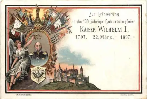 100. Geburtstag Kaiser Wilhelm I - Litho -785766