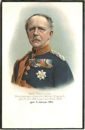 Carl Alexander Grossherzog von Sachsen Weimar Eisenach- Litho -785810