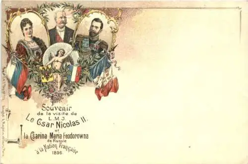 Souvenir de la visite Zar Nicolas en France 1896 - Litho -785682