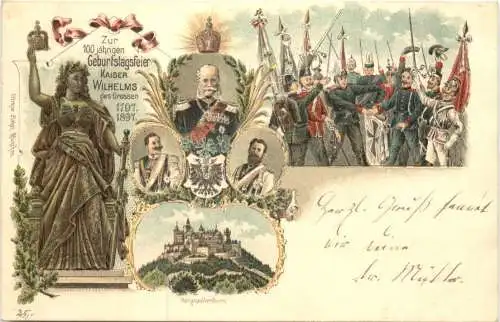 100. Geburtstag Kaiser Wilhelm I - Litho -785764