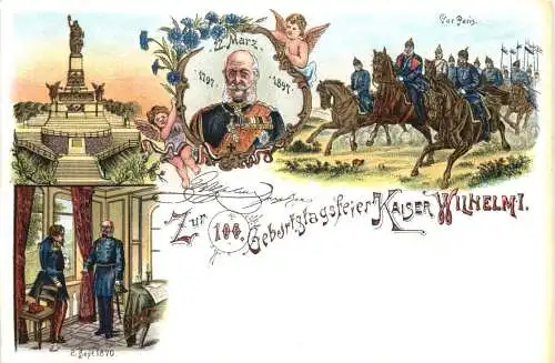 100. Geburtstag Kaiser Wilhelm I - Litho -785804